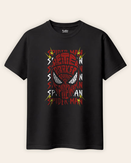 Spider Mask Typography Regular Fit T-Shirt For Men