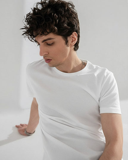 Basic White Regular Fit T-Shirt For Men