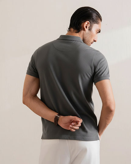 Kultz Essential Polo T-Shirt For Men - Charcoal