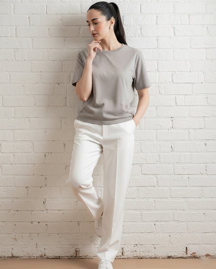 Basic Hazel Grey Regular Fit T-Shirt For Women