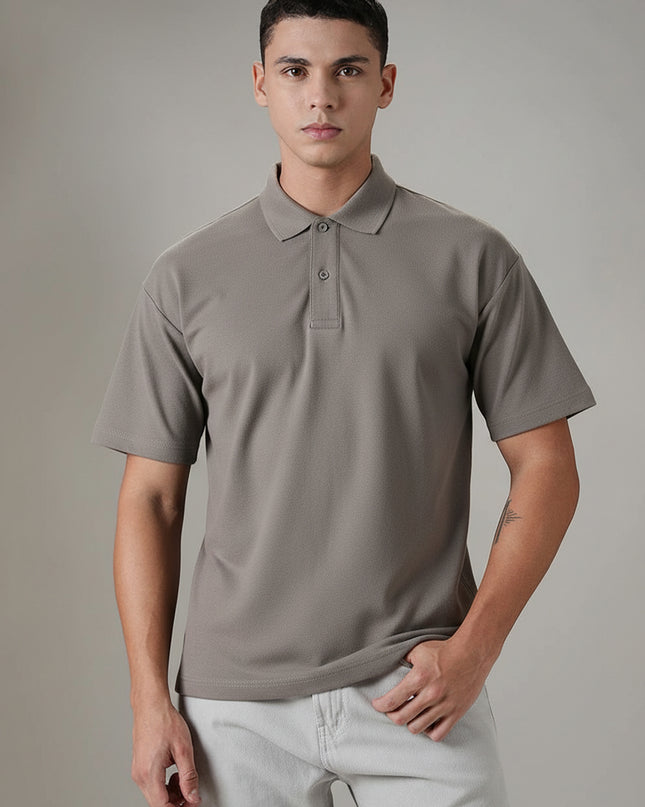 Kultz Essential Polo T-Shirt For Men - Hazel Grey