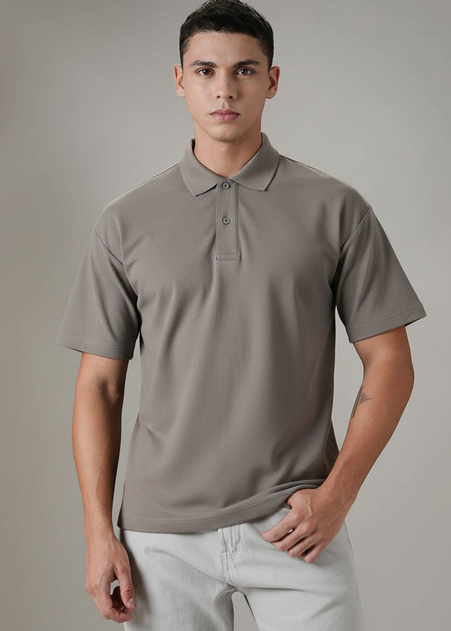 Kultz Essential Polo T-Shirt For Men - Hazel Grey