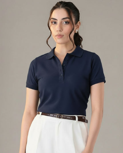 Kultz Essential Polo T-Shirt For Women - Navy Blue