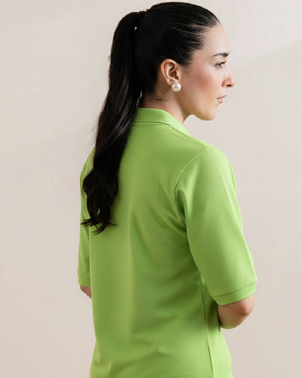 Kultz Essential Polo T-Shirt For Women - Parrot Green