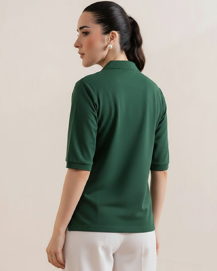 Kultz Essential Polo T-Shirt For Women - Dark Green