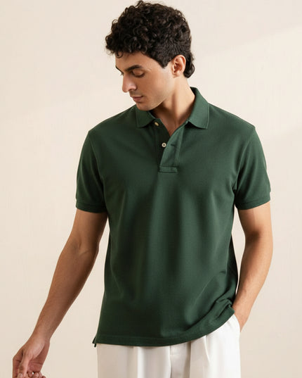 Kultz Essential Polo T-Shirt For Men - Dark Green