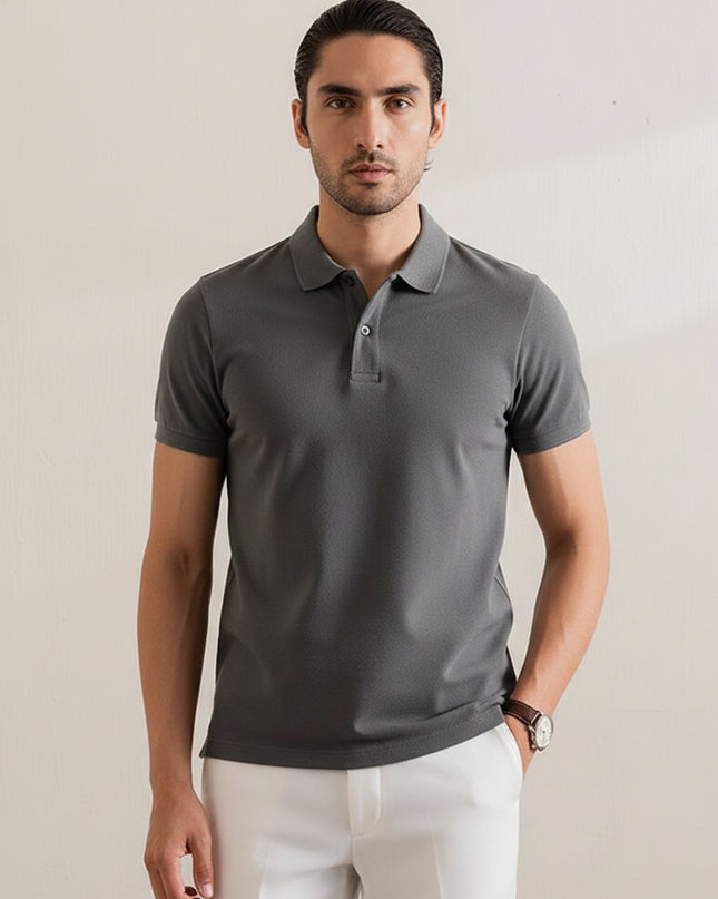 Kultz Essential Polo T-Shirt For Men - Charcoal