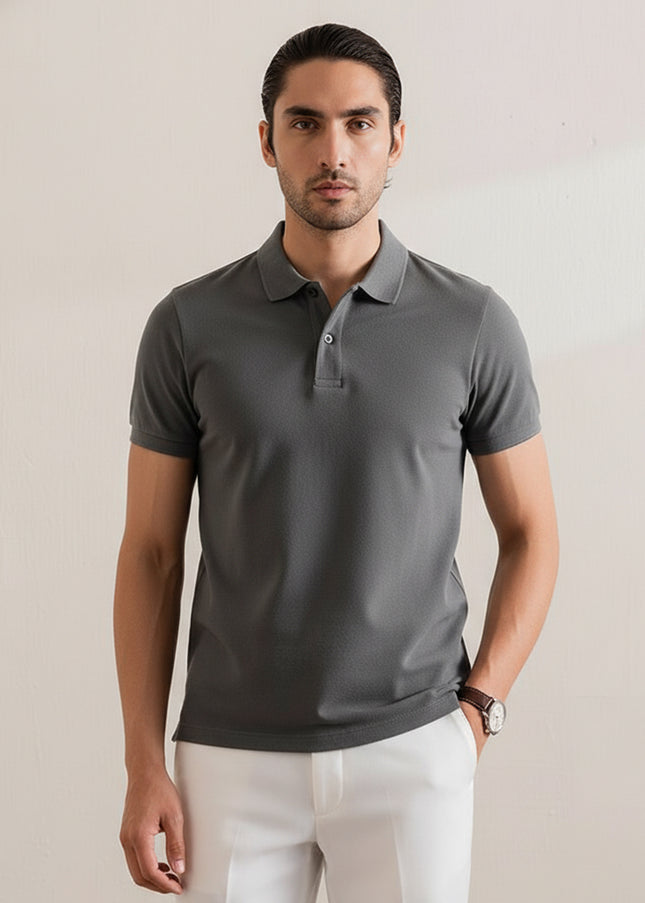 Kultz Essential Polo T-Shirt For Men - Charcoal