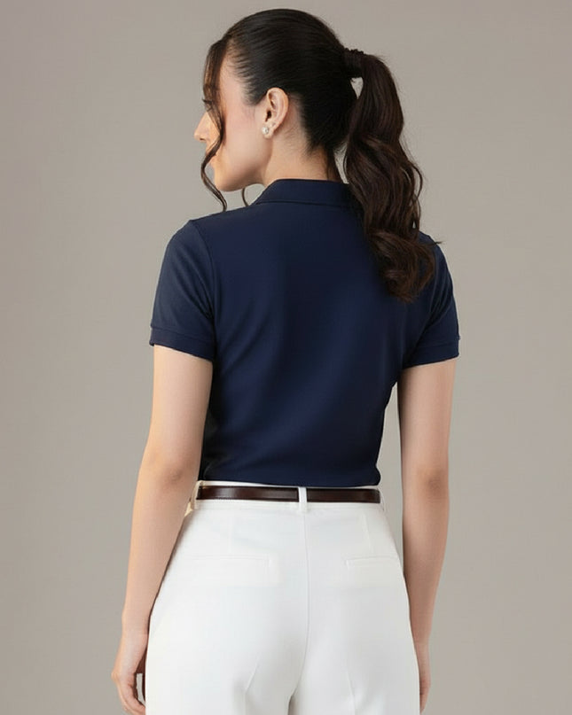 Kultz Essential Polo T-Shirt For Women - Navy Blue