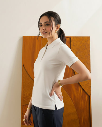 Kultz Essential Polo T-Shirt For Women - White