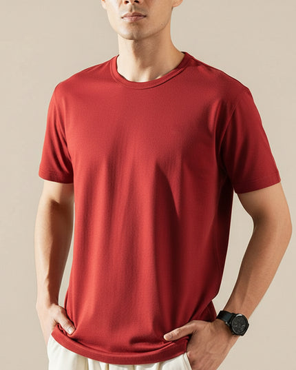 Basic Red Regular Fit T-Shirt For Men