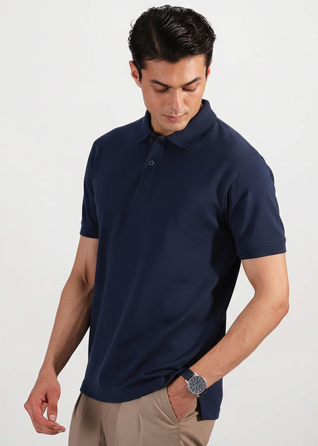 Kultz Essential Polo T-Shirt For Men - Navy Blue