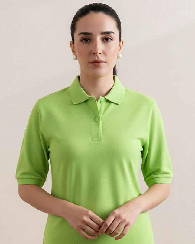 Kultz Essential Polo T-Shirt For Women - Parrot Green