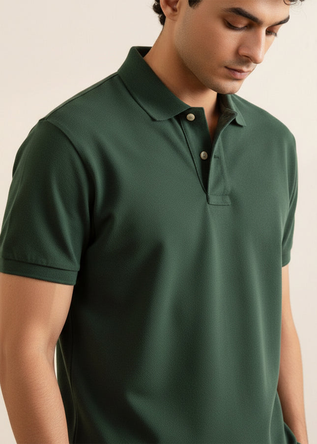Kultz Essential Polo T-Shirt For Men - Dark Green