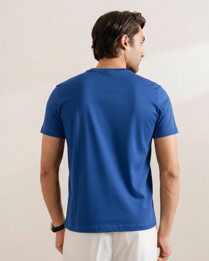 Basic Royal Blue Regular Fit T-Shirt For Men