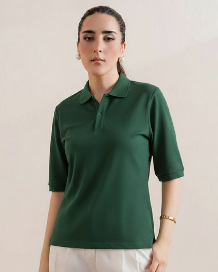 Kultz Essential Polo T-Shirt For Women - Dark Green